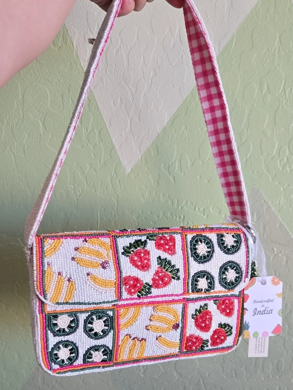 Handcrafted In Idia Fruit Shoulder Bag NWT